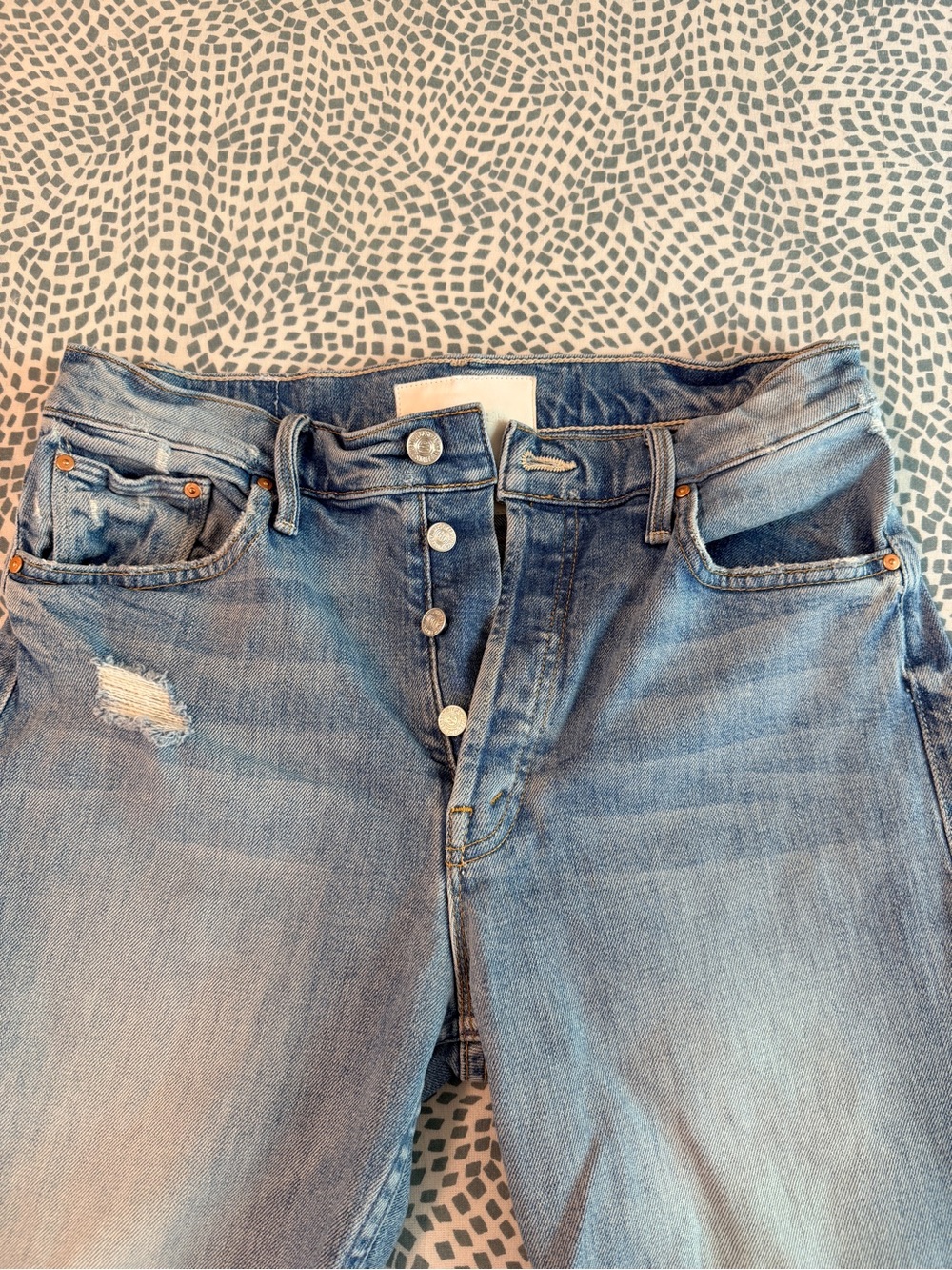MOTHER Tomcat Straight-Leg Distressed Jeans (Size 29 - runs small) - Picture 8 of 16
